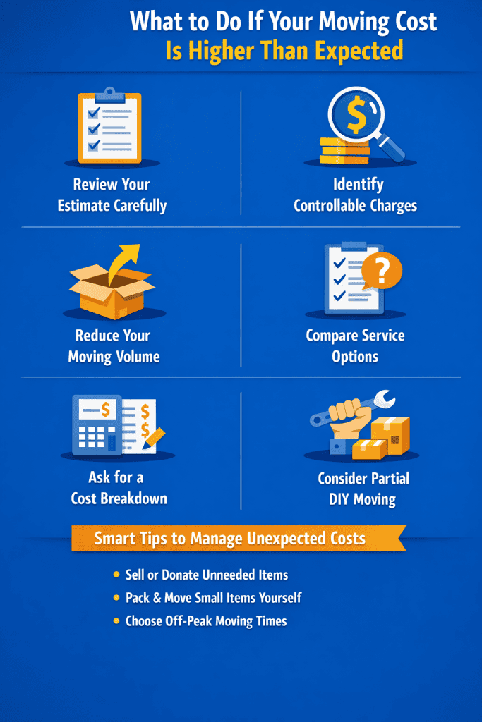 Steps to manage higher-than-expected moving costs